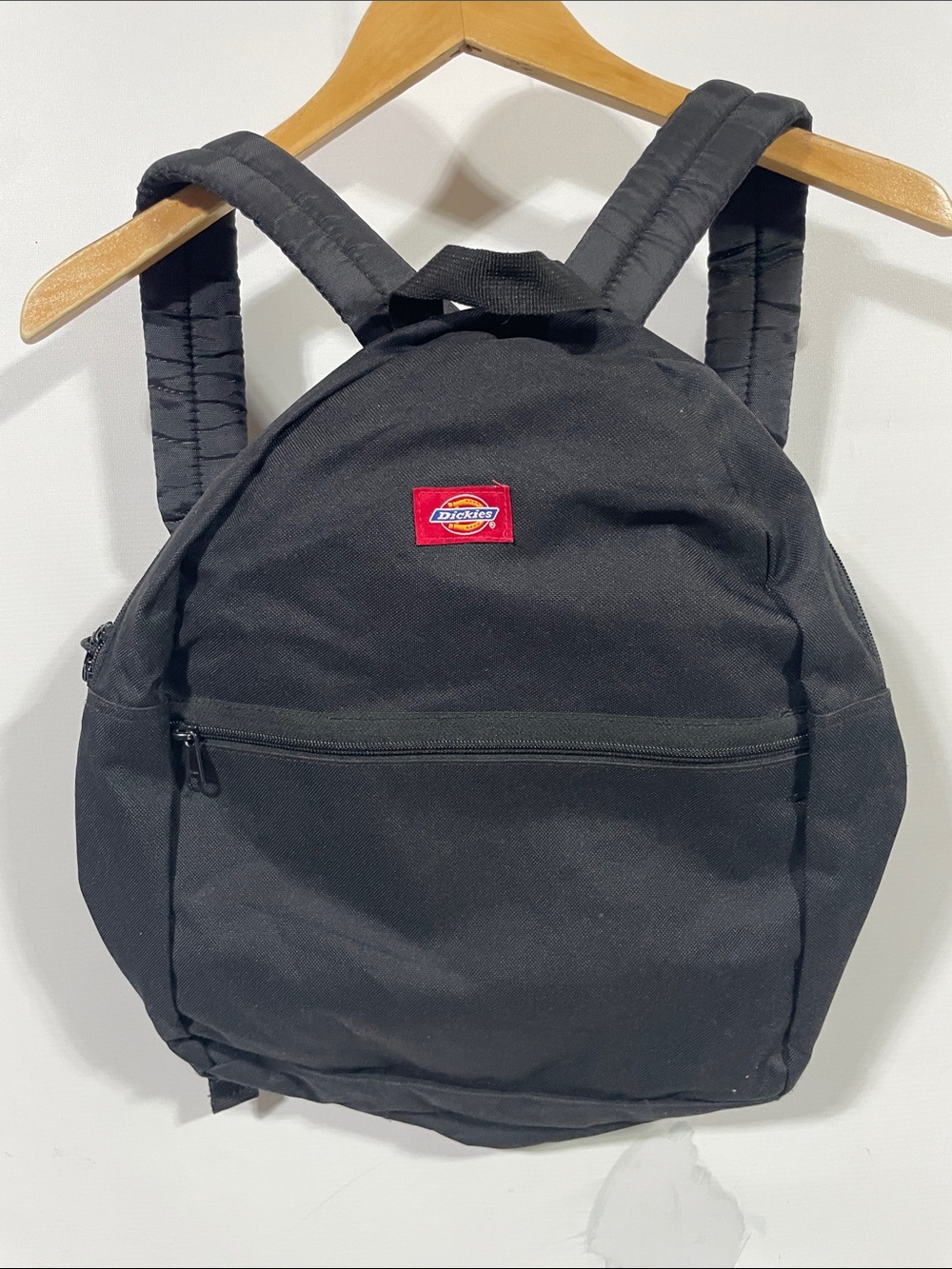 Dickies Black Canvas Daypack with Front Zip Pocket